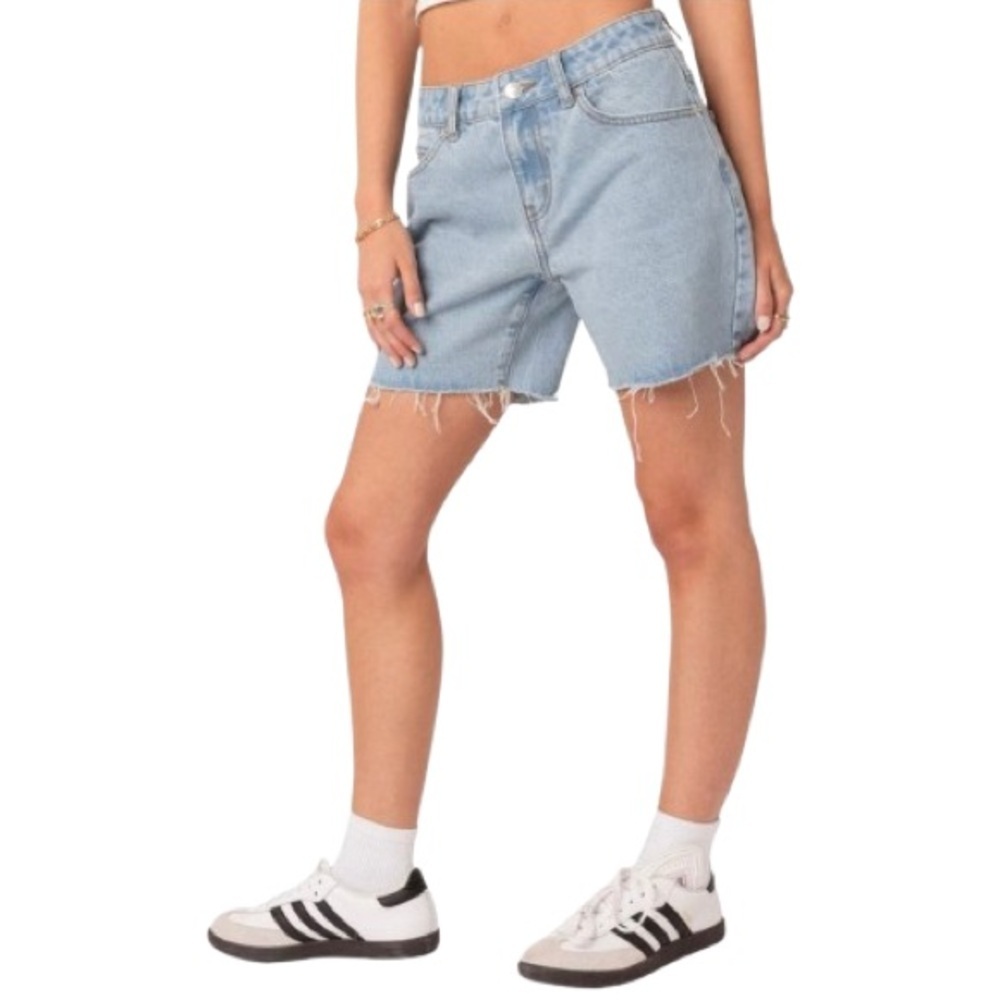 Edikted Light Blue Jean Shorts